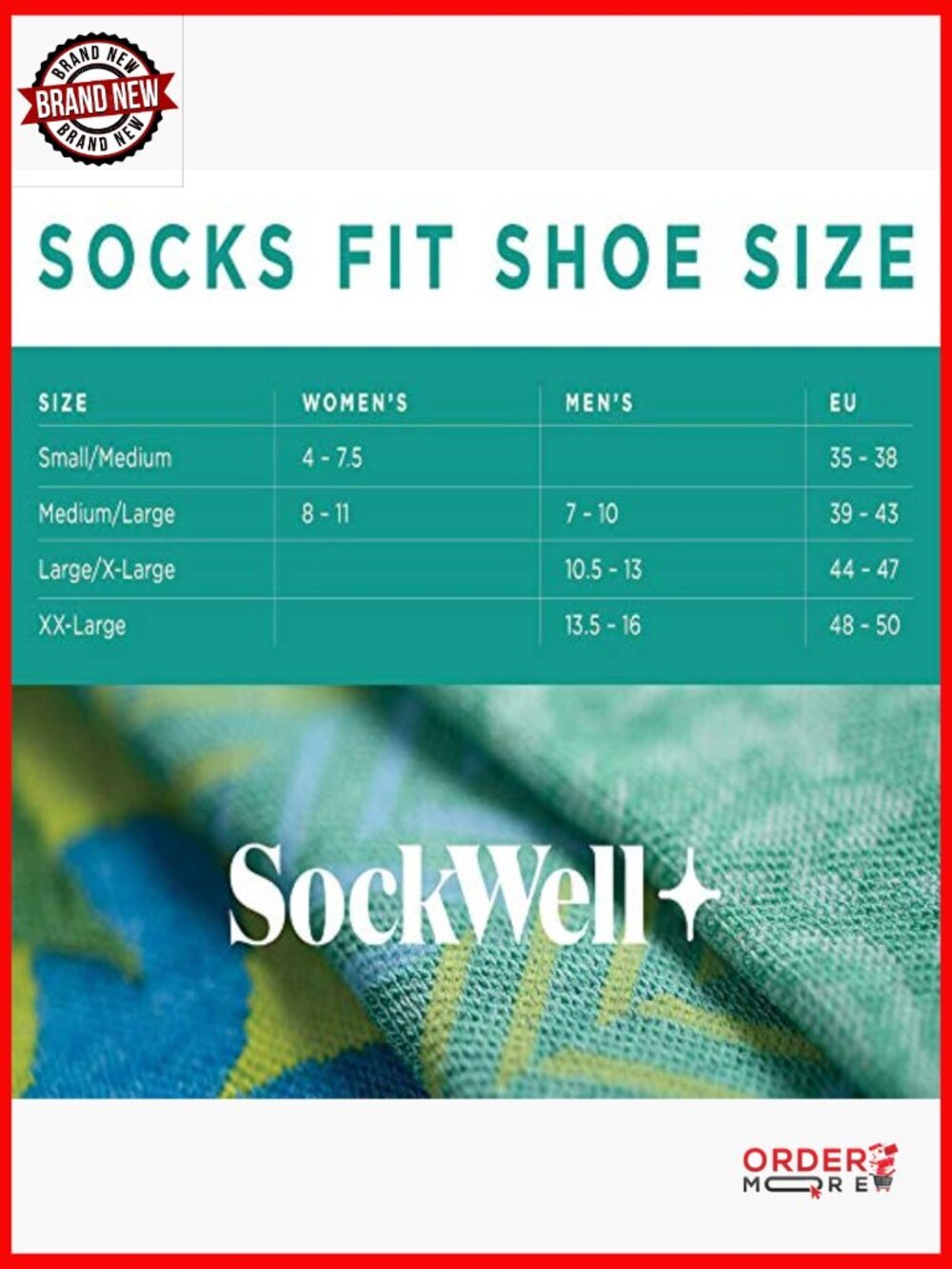 Moderate Graduated Compression Socks - Chevron Pattern, Merino Wool Blend, - Picture 2 of 3